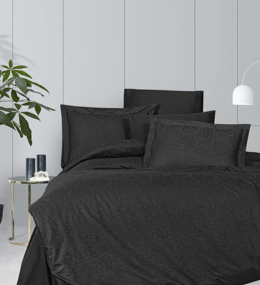 Постільна білизна First Choice Jacquard Satin DARK 200 х 220 см Misra Black
