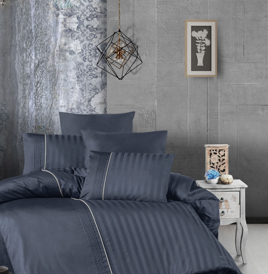 Постільна білизна First Choice Deluxe Satin DARK 200 х 220 см Modalife Denim