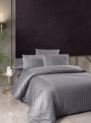 Комплект постільної білизни First Choice Deluxe Satin DARK 200х220 Modalife Quicksilver