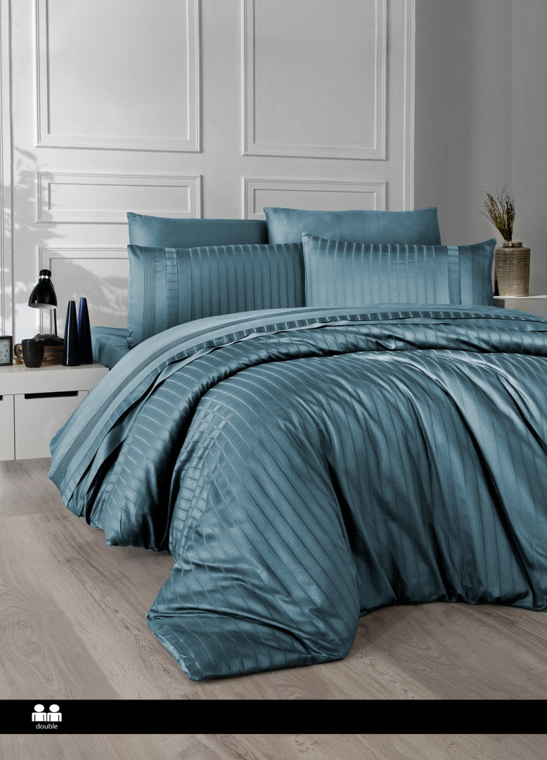 Постільна білизна First Choice Deluxe Satin 200 х 220 см New Trend Blue Stone
