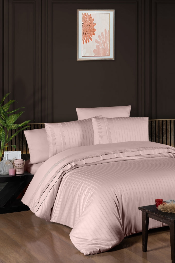 Комплект постільної білизни First Choice Deluxe Satin 200х220 New Treand Powder