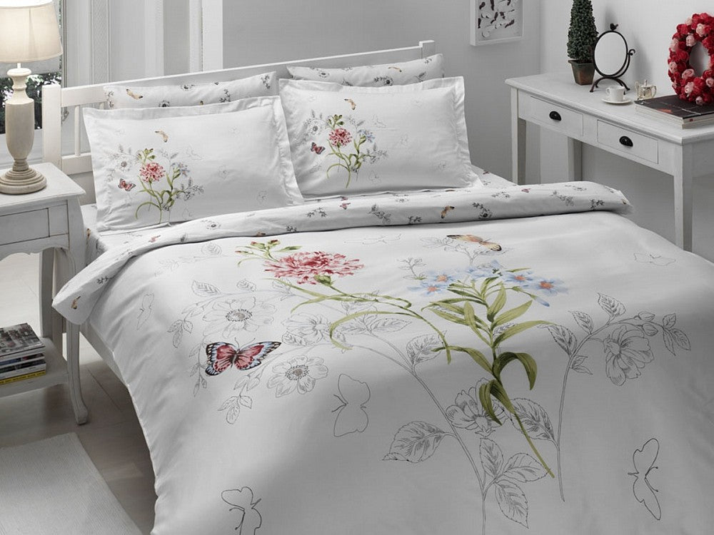 Постільна білизна TAC Satin Deluxe 200x220 см Nicole Pembe
