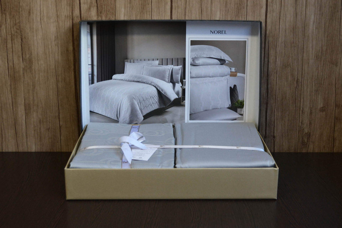 Постільна білизна First Choice Jacquard Satin 200 х 220 см Norel Grey