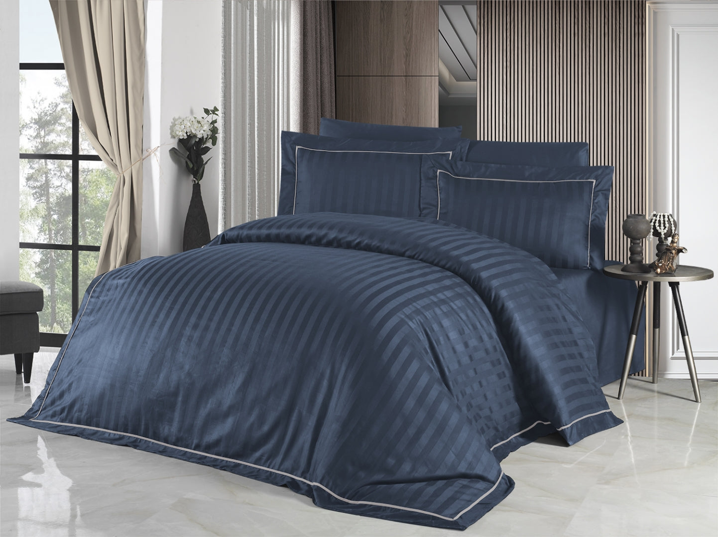 Постільна білизна First Choice Deluxe Satin DARK 160 х 220 см Novel Line Denim