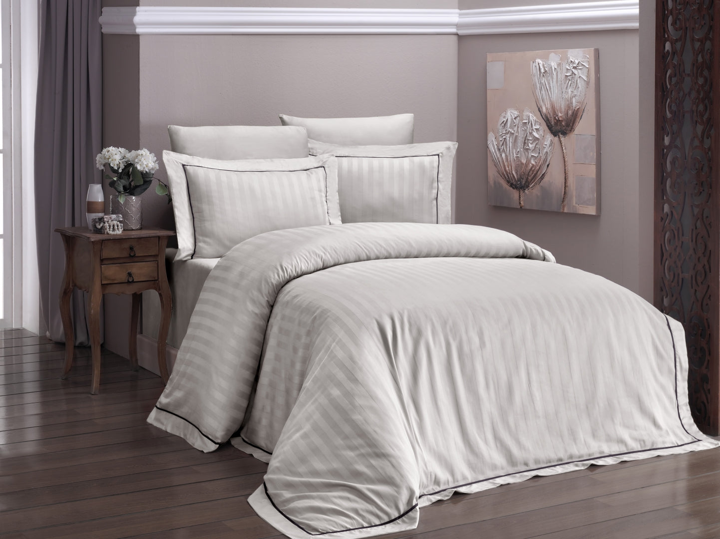 Постільна білизна First Choice Deluxe Satin 160 х 220 см сімейний Novel Line Sand