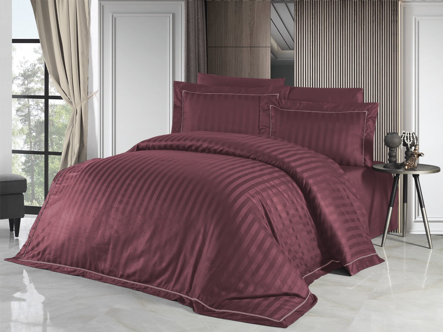Постільна білизна First Choice Deluxe Satin DARK 200 х 220 см Novel Line Rose