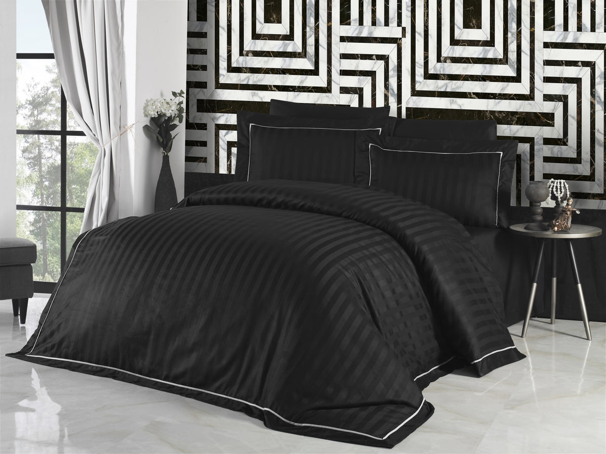 Постільна білизна First Choice Deluxe Satin DARK 160 х 220 см сімейний  Novel Line Black