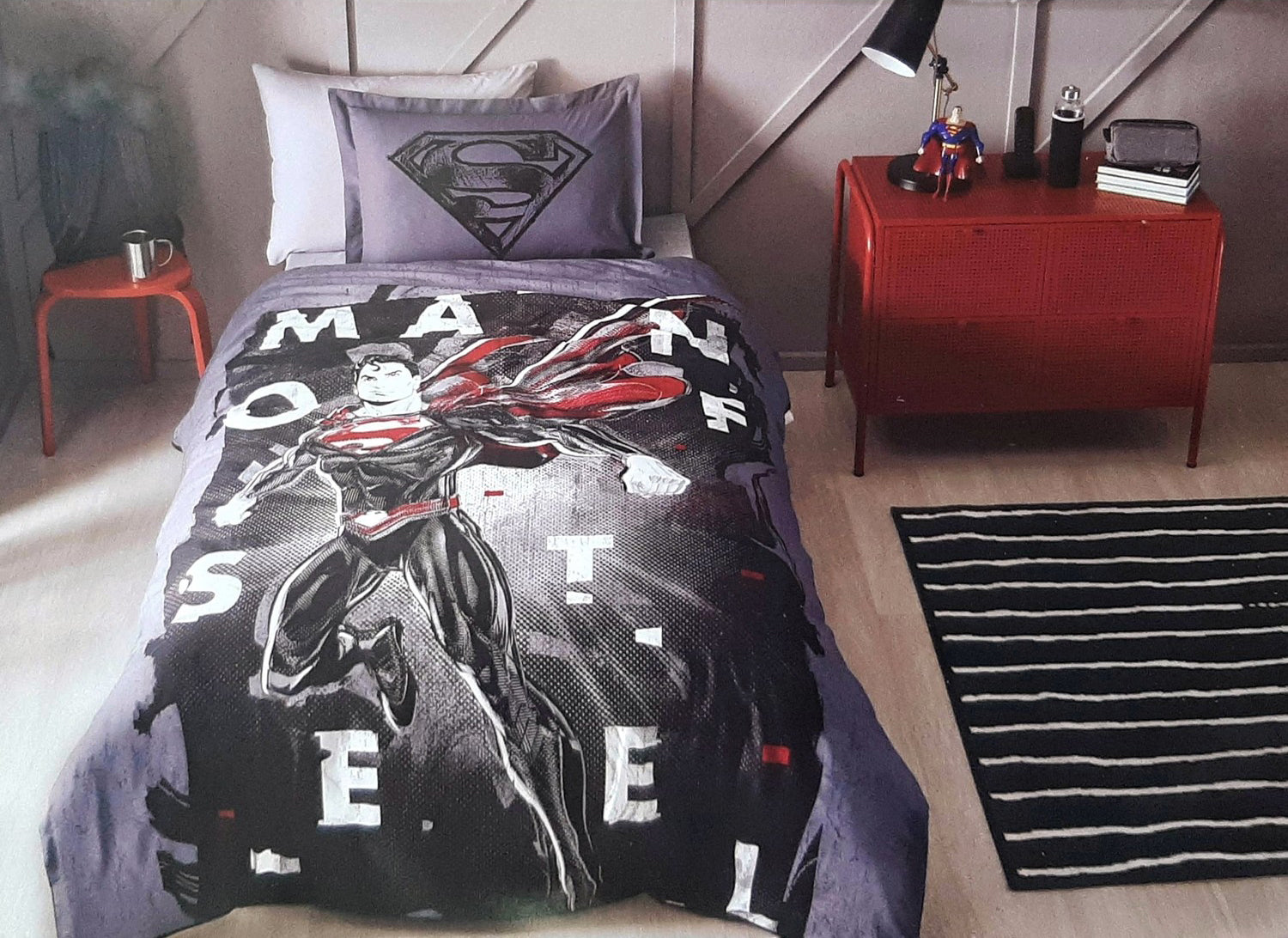 Постільна білизна Ozdilek Ranforce 160х220 см Superman Steel