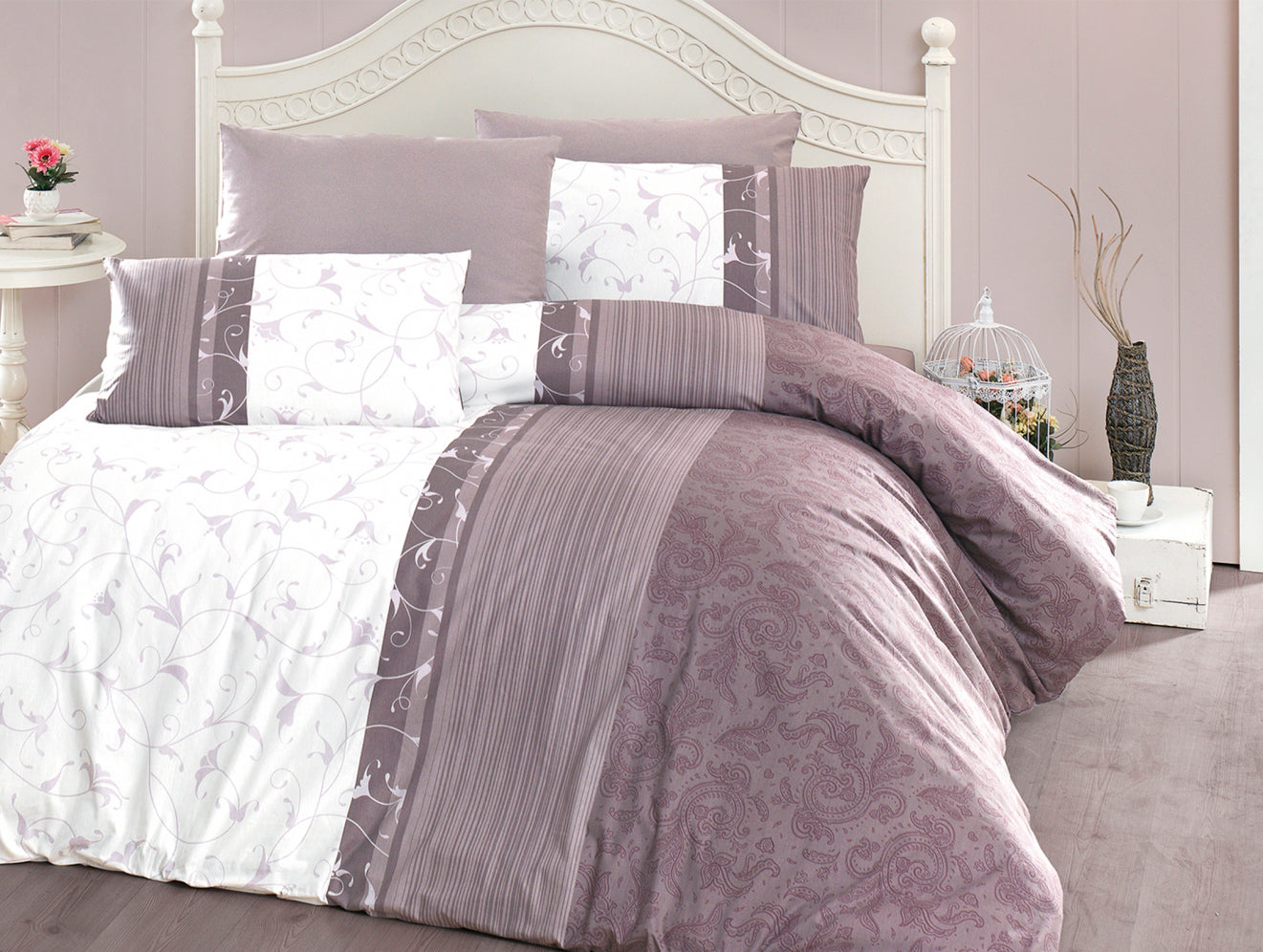 Постільна білизна First Choice Ranforce 160 х 220 см сімейна Peitra Lilac