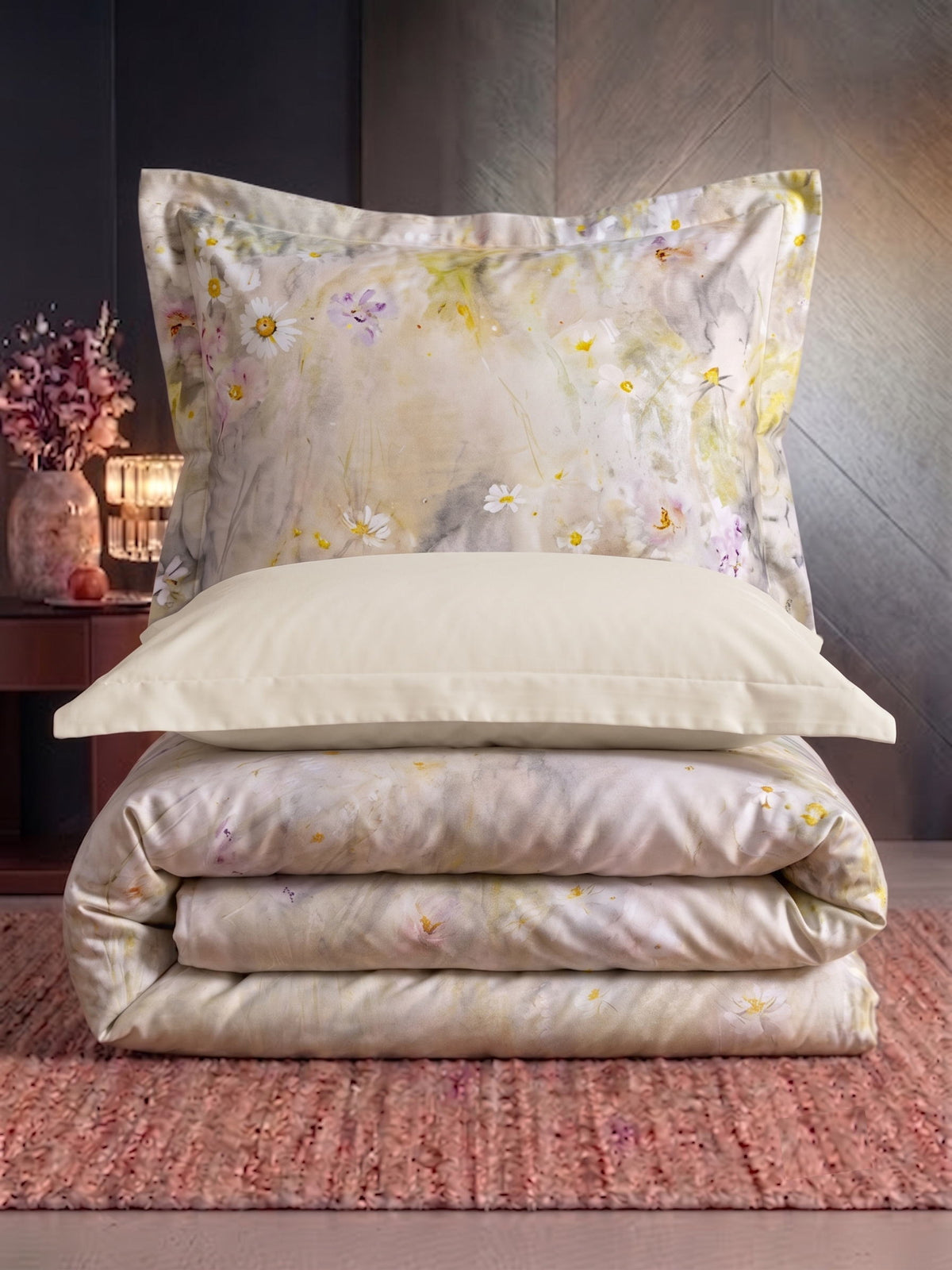 Комплект постільної білизни Issimo Digital Satin 300 TC 200х220 см  Pietra