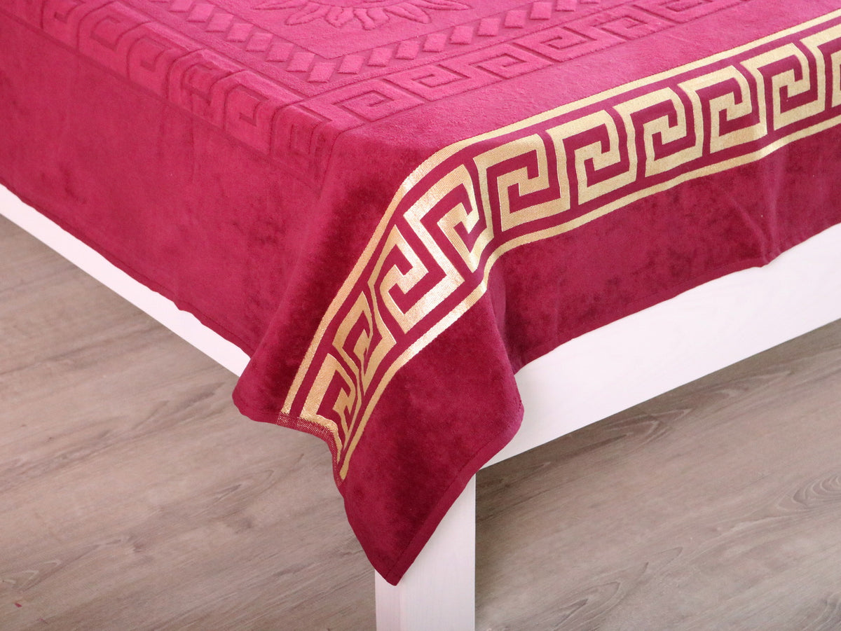 Махрове покривало Kayra Versace 200х215 см Бордове