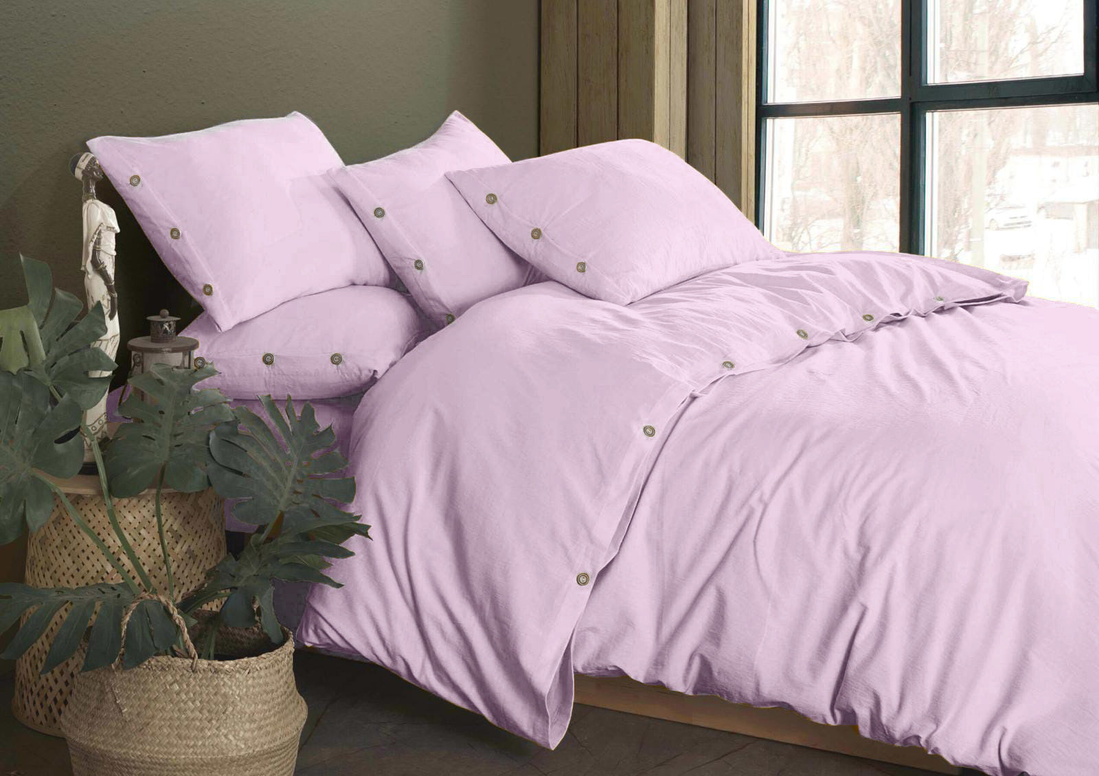 Постільна білизна Golden Colors Stonewashed 200 х 220 см Pink (перероблена бавовна)