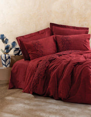 Комплект постільної білизни Cotton Box Plain 200×220 Scooty Bordo