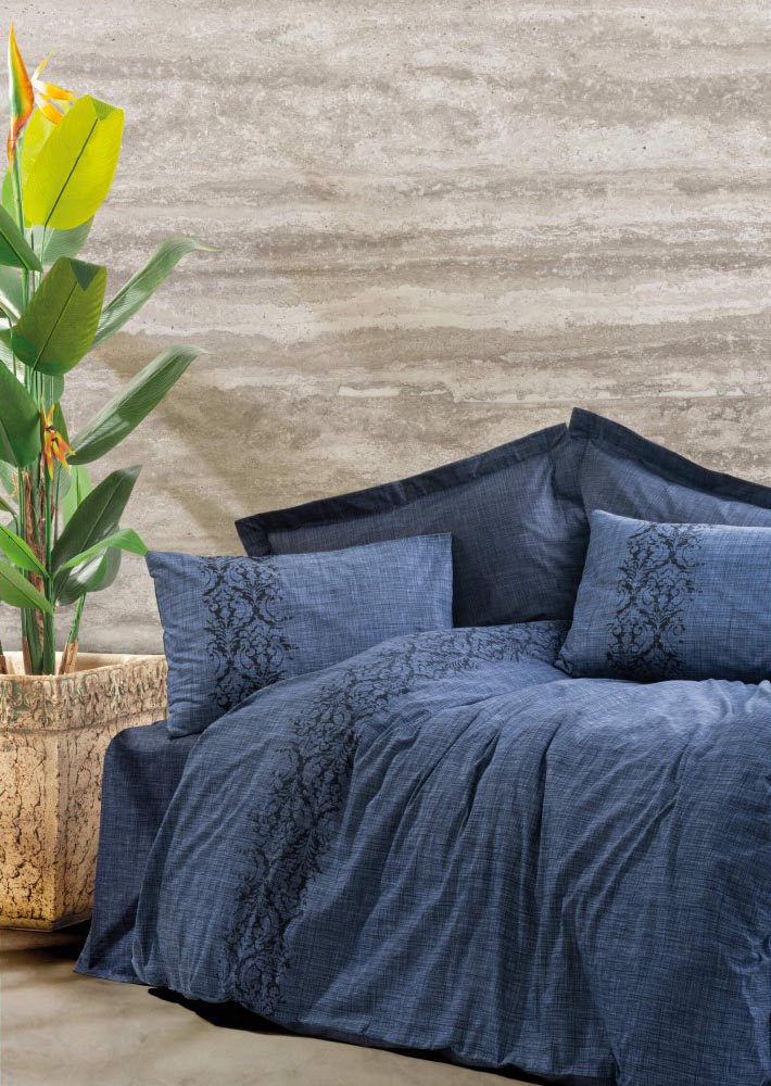 Комплект постільної білизни Cotton Box Plain 200×220 Scooty Denim