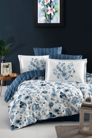 Постільна білизна La Romano Premium Satin 200×220 см Madena Blue