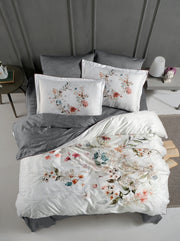 Постільна білизна La Romano Premium Satin 200×220 см Floral Grey