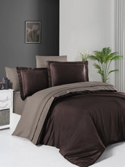 Постільна білизна First Choice Deluxe Satin DARK 200 х 220 см Serenity Brown Mink
