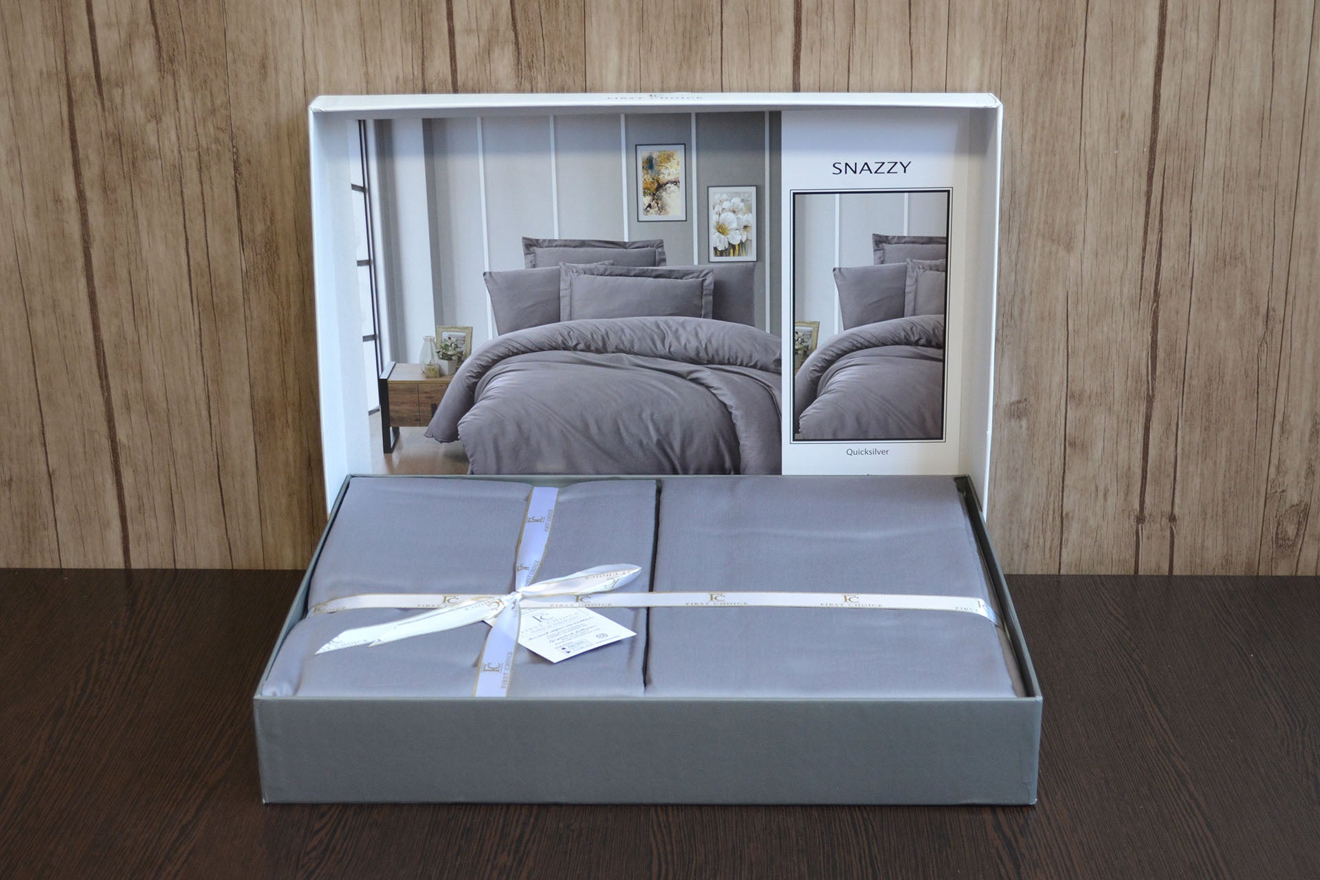 Постільна білизна First Choice Cotton Satin 160х220 сімейний Snazzy Quick Silver