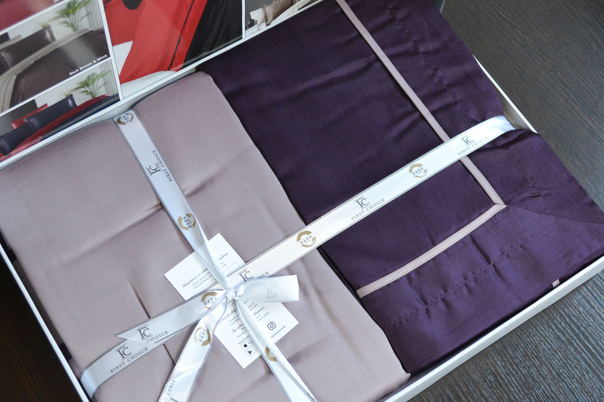 Комплект постільної білизни First Choice Deluxe Satin DARK 200х220 Serenity Purple Lilac