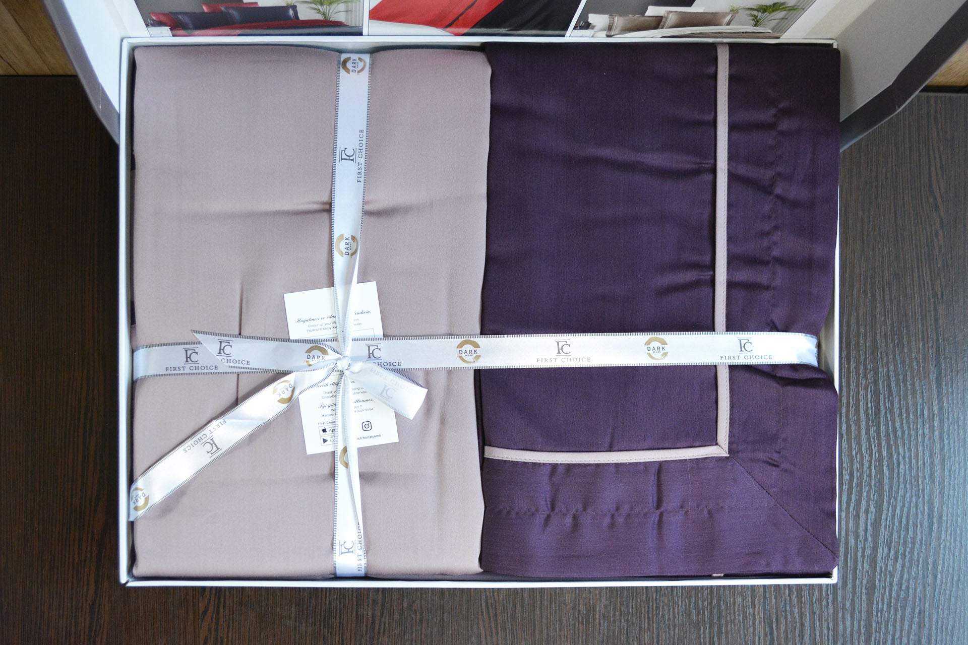 Комплект постільної білизни First Choice Deluxe Satin DARK 200х220 Serenity Purple Lilac