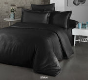 Постільна білизна Cotton Shine Stripe Satin 200х220 Sіyah