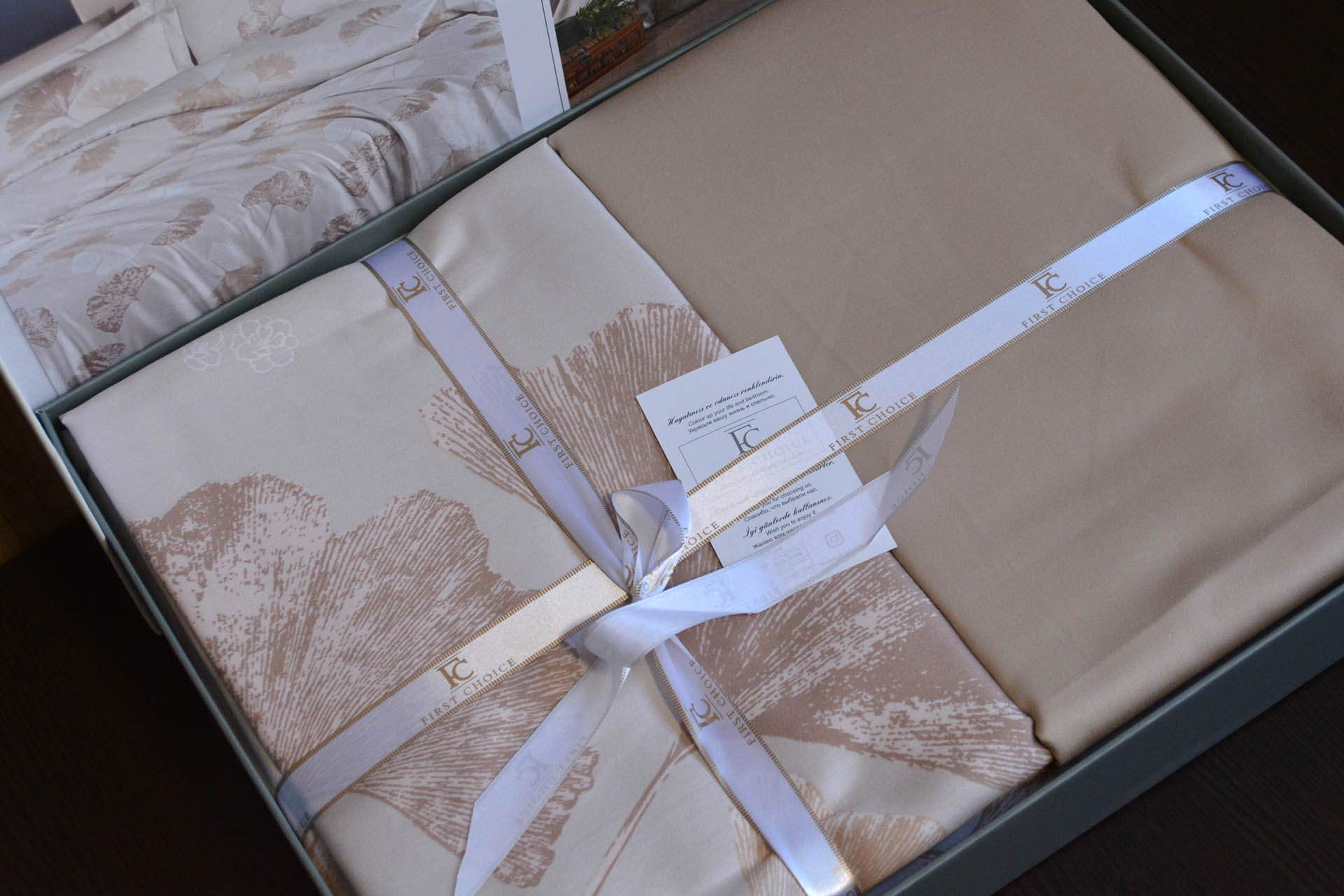 Постільна білизна First Choice Cotton Satin 160х220 Sofira Bej