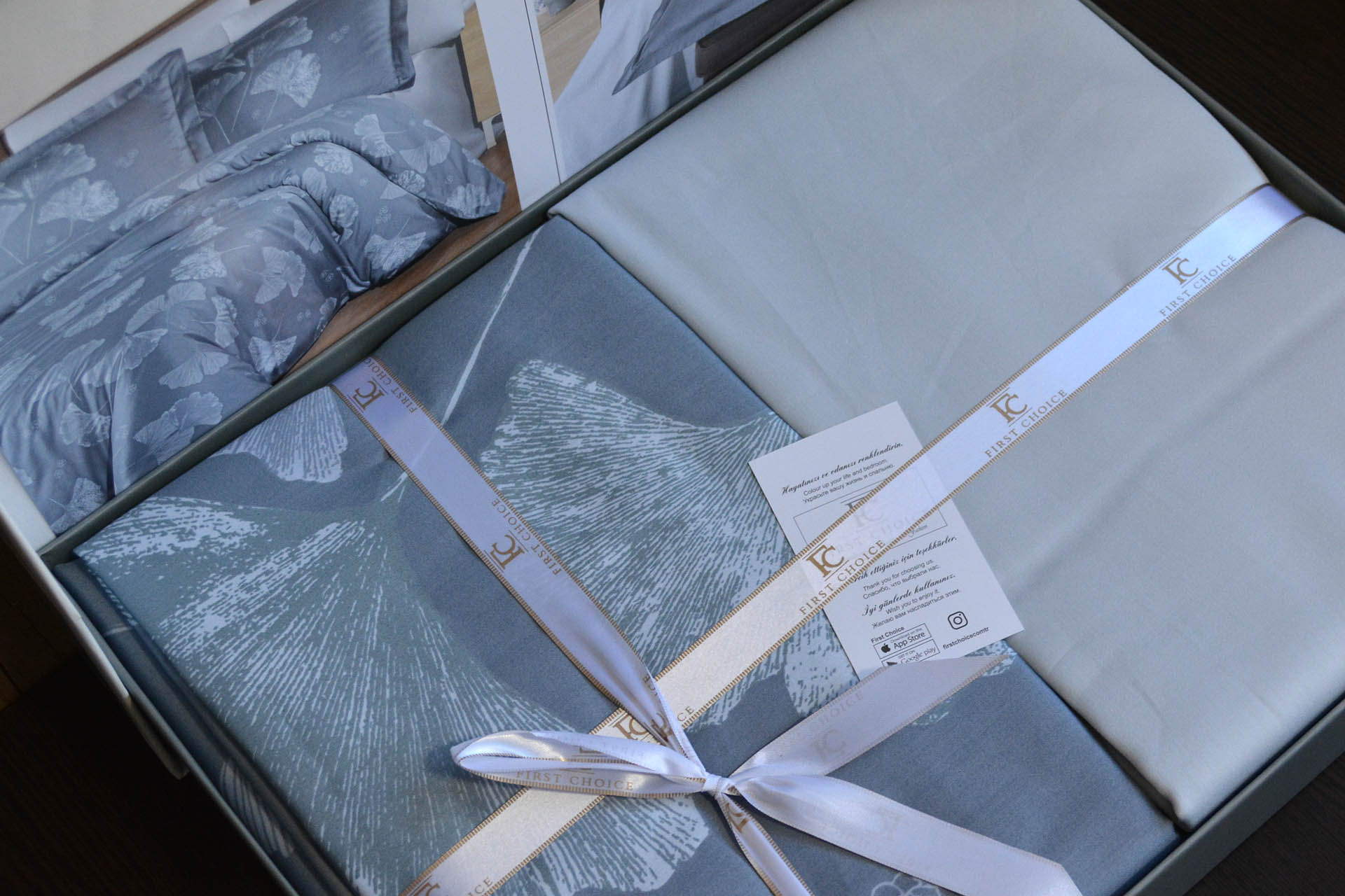 Постільна білизна First Choice Cotton Satin 200х220 Sofira Indigo