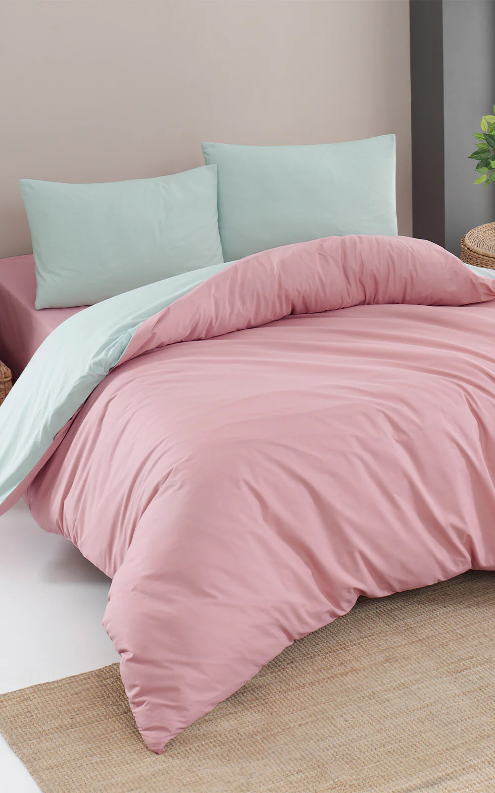 Постільна білизна Charlotte Colorpool Ranforse 200х220 см Pudra-Su Yesili