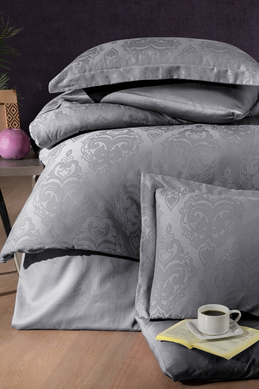 Постільна білизна First Choice Jacquard Satin DARK 200 х 220 см Sofya Quicksilver