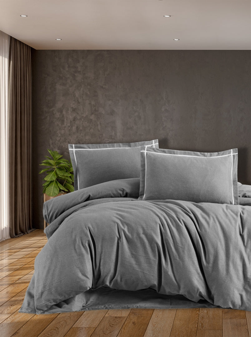Комплект постільної білизни First Choice Flanel 200x220 см Soprano Grey