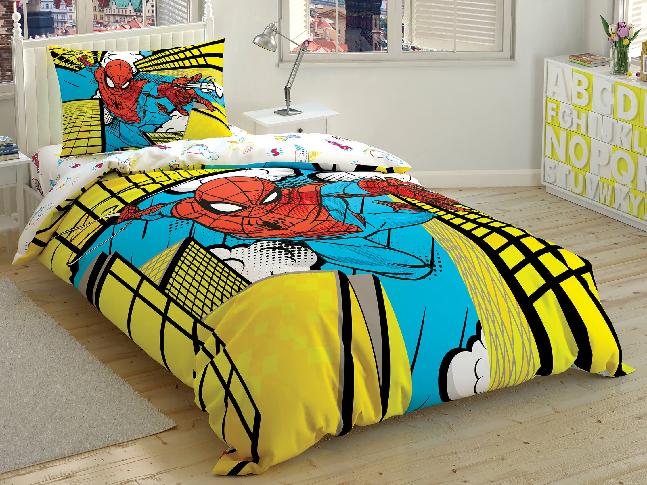 Постільна білизна TAC Disney 160x220 см Spiderman Exciting Jump