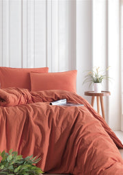 Постільна білизна Limasso Stonewashed Ranforse 200 х 220 см Mecca Orange