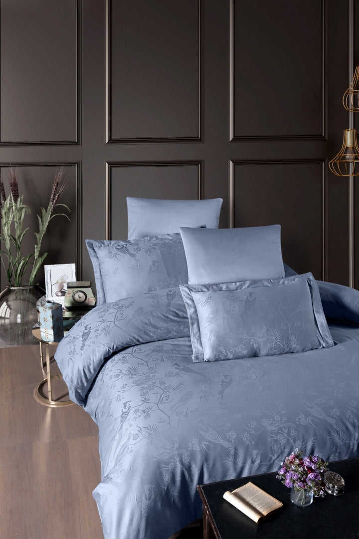 Постільна білизна First Choice Jacquard Satin 200 х 220 см Stesha Dusty Blue