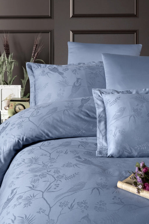 Постільна білизна First Choice Jacquard Satin 200 х 220 см Stesha Dusty Blue