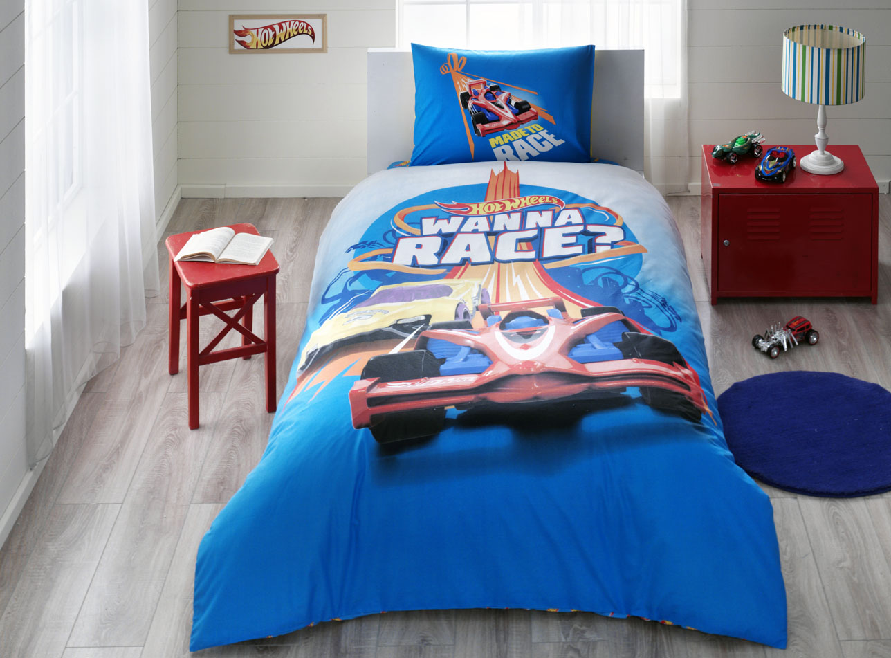 Постільна білизна TAC Disney 160x220 см Hot Wheels Race