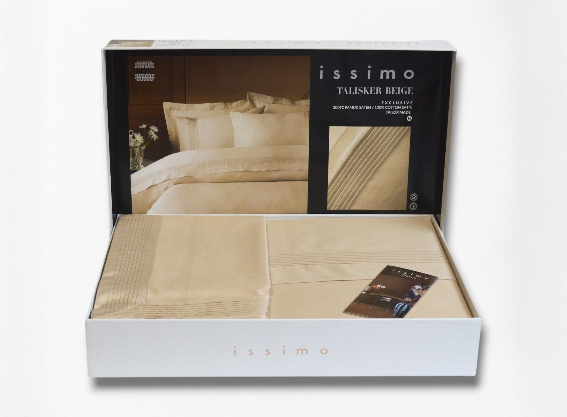Комплект постільної білизни Issimo Toned Craft Satin 300 TC 200х220 см Talisker Beige