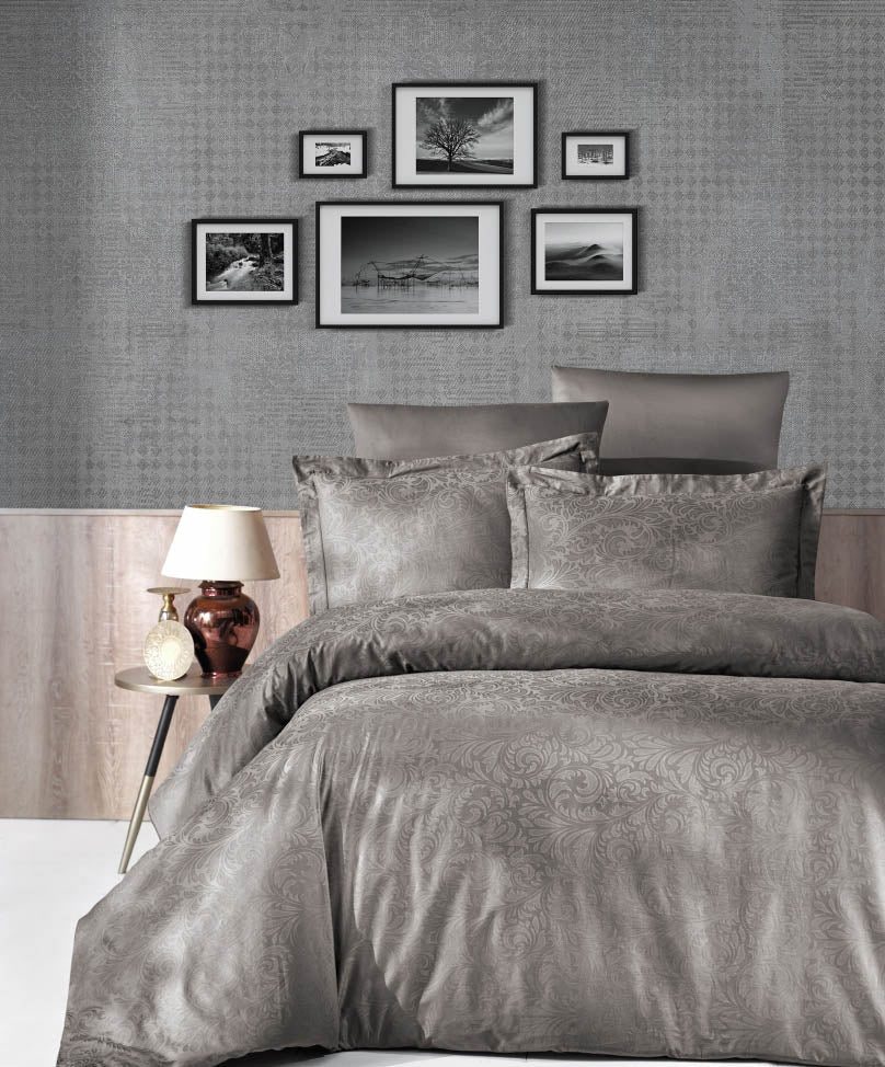 Постільна білизна First Choice Jacquard Satin 200 х 220 см Tecna Mink