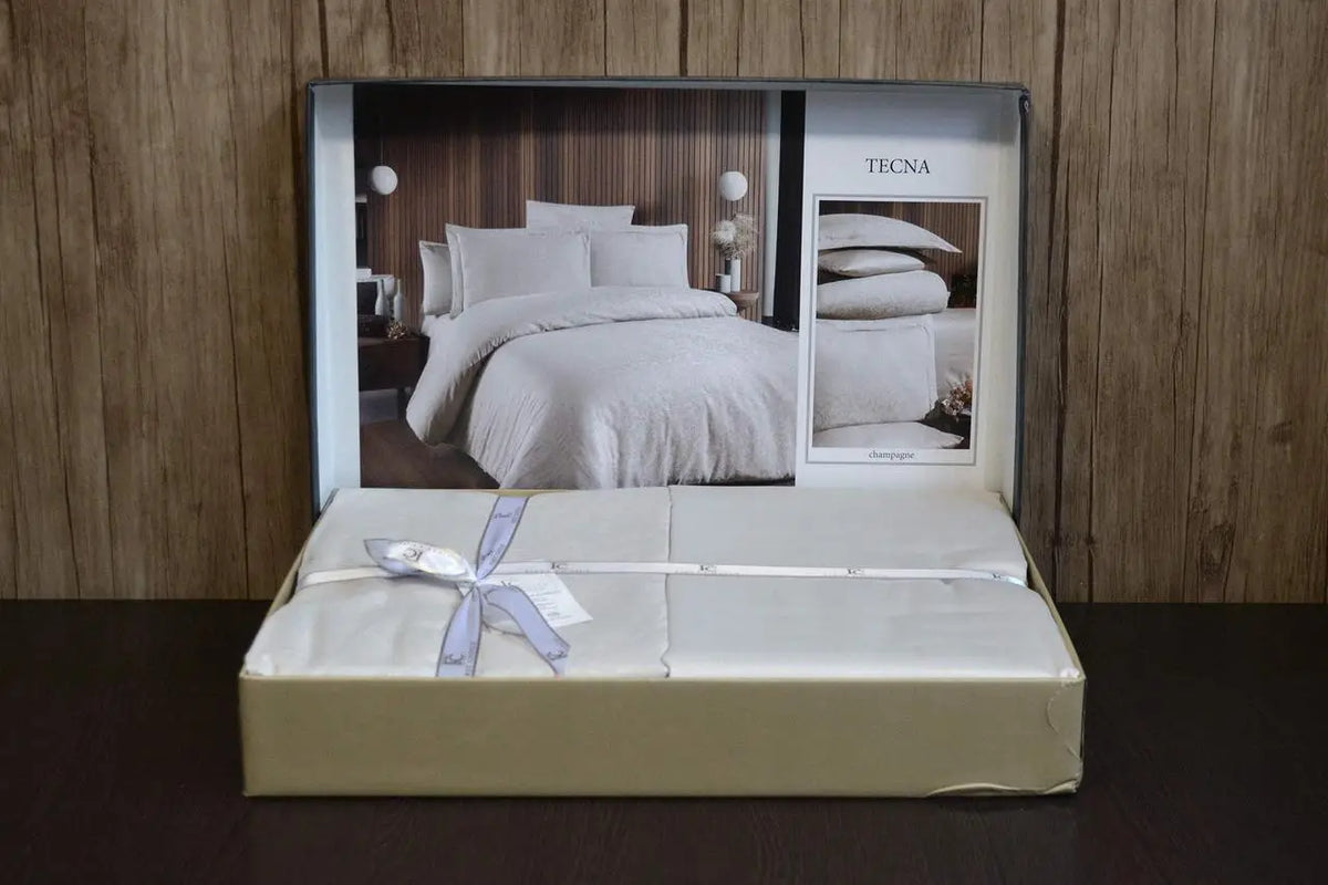 Постільна білизна First Choice Jacquard Satin 200 х 220 см Tecna Champagne