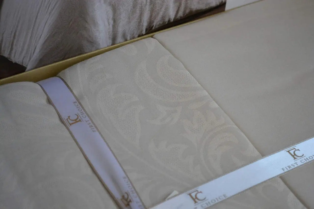 Постільна білизна First Choice Jacquard Satin 200 х 220 см Tecna Champagne