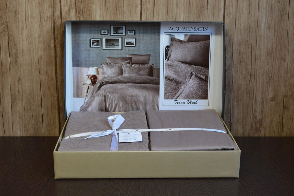 Постільна білизна First Choice Jacquard Satin 200 х 220 см Tecna Mink