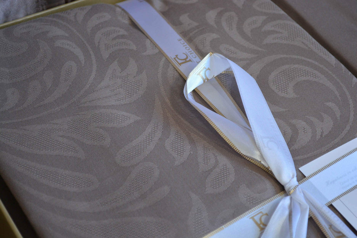 Постільна білизна First Choice Jacquard Satin 200 х 220 см Tecna Mink