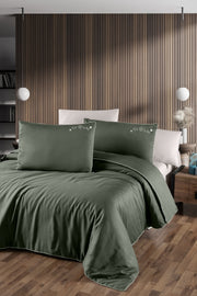 Постільна білизна First Choice Deluxe Satin DARK 200 х 220 см Timeless Dark Green