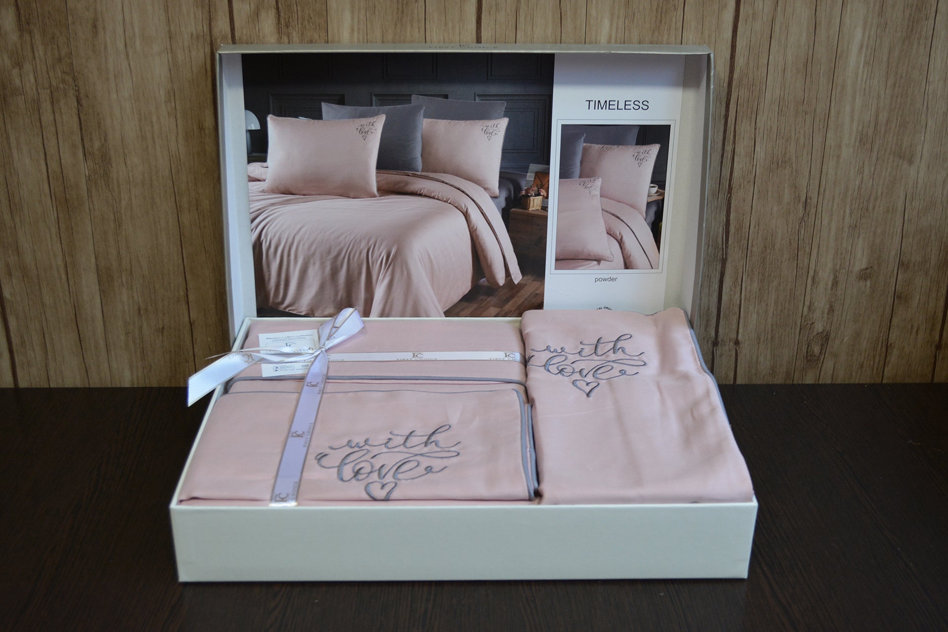 Комплект постільної білизни First Choice Deluxe Satin 200х220 Timeles Powder