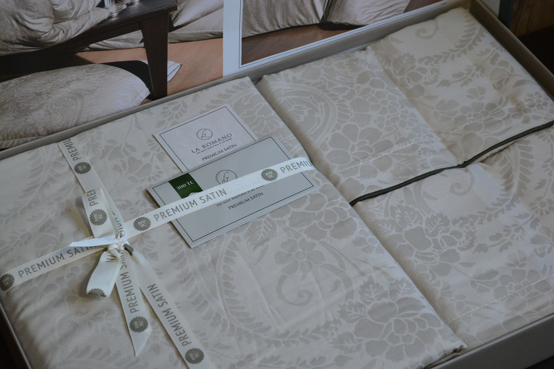 Постільна білизна La Romano Premium Satin 160×220 см сімейна Lucca Wind