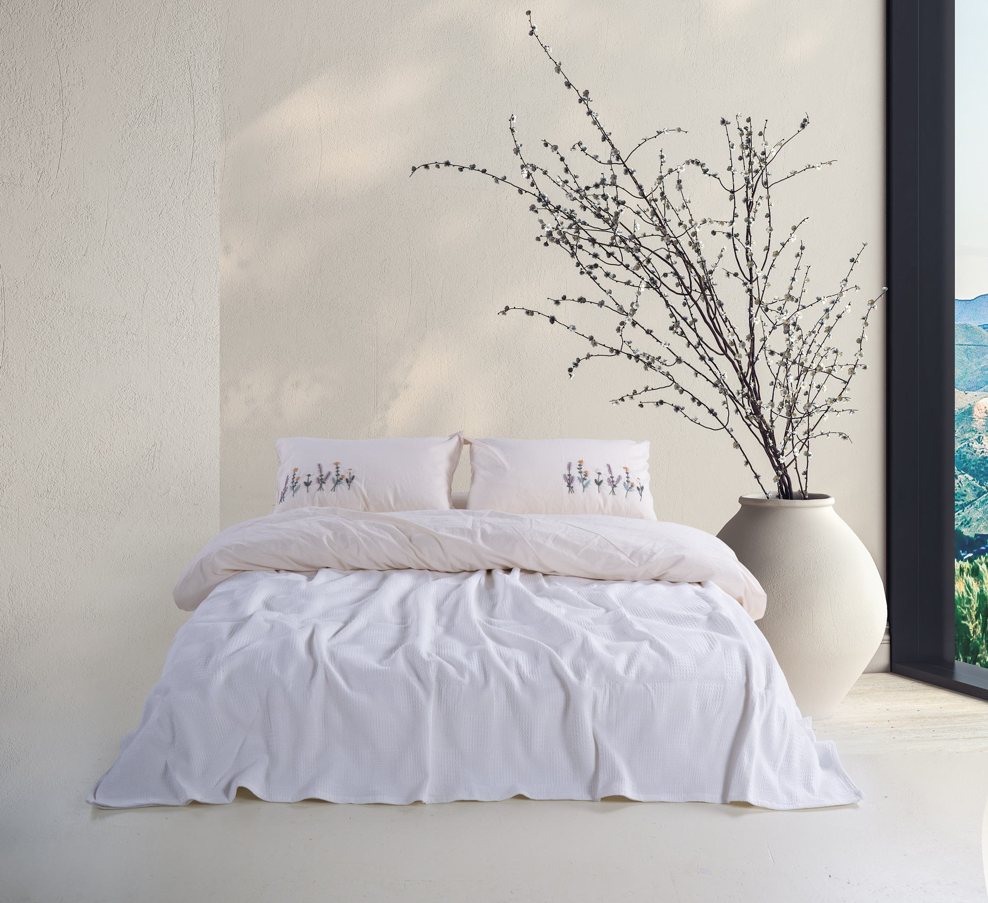 Постільна білизна з покривалом Turkiz Stonewashed 220 х 230 см Lavanta