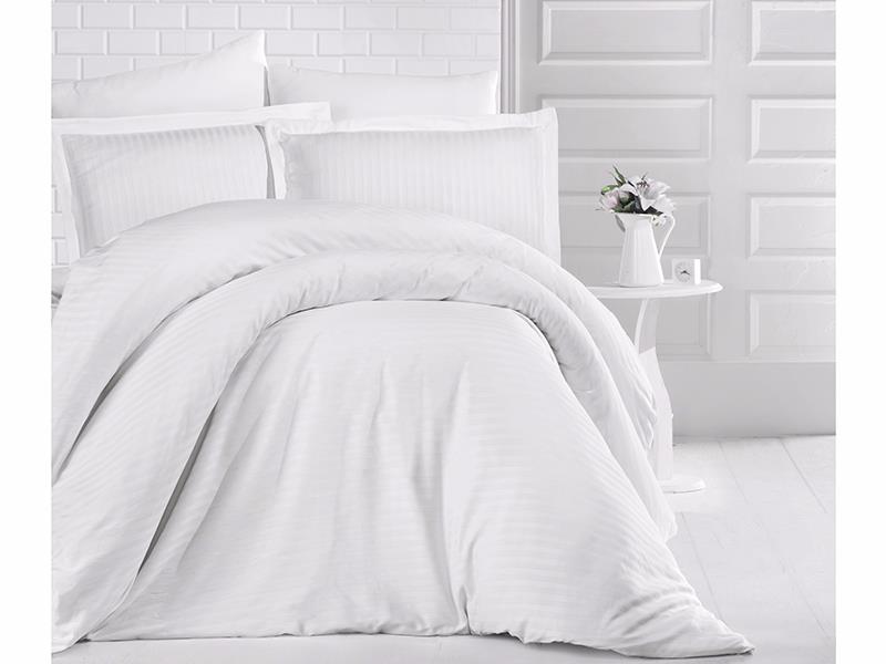 Постільна білизна Clasy Stripe Satin сімейний 160х220 Beyaz