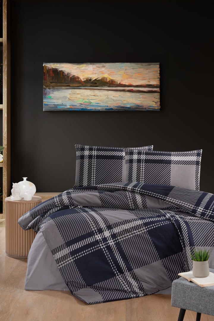 Комплект постільної білизни First Choice Flanel 160x220 см Veldor Navy Blue