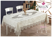 Велюрова скатертина Selin Yesim 160×300 см Бежева